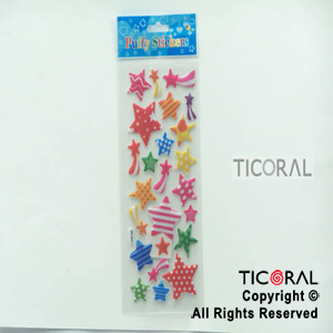 STICKER ESTRELLAS AFELPADO BRILLO (25X9CM) HS5645-6 x 12